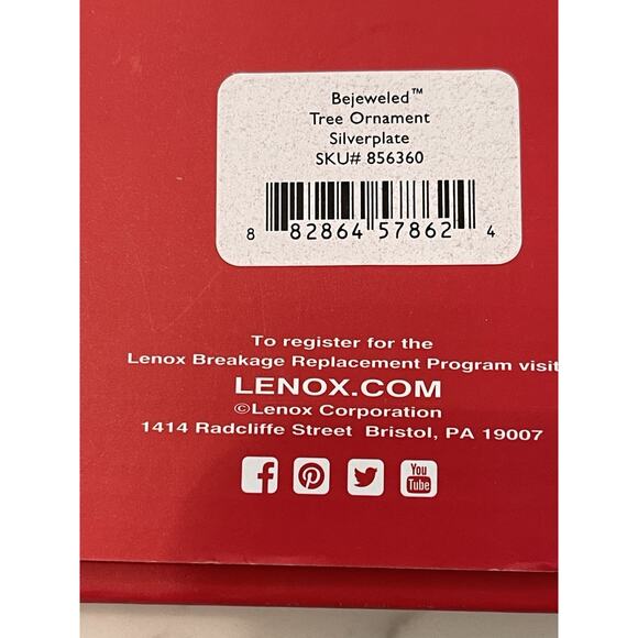 Lenox Silverplate Bejeweled Christmas Tree Ornament Keepsake NIB 856360 - Picture 5 of 5